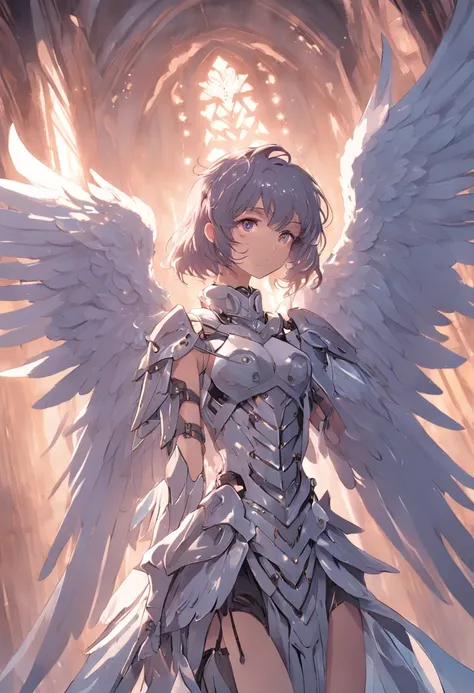 There is a woman with wings posing for a picture, beautiful cyborg angel girl, Epic angel wings, angel in plastic armor, full - body majestic angel, as a mystical valkyrie, beautiful angel, angel knight girl, beautiful female angel, angelic wings on her ba...