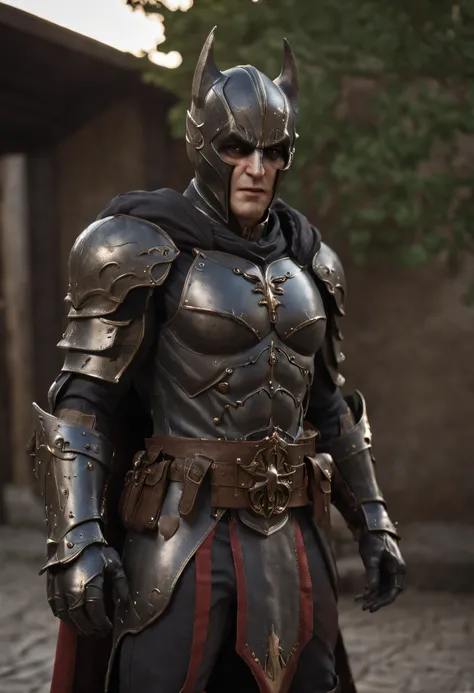 Realistic yet sinister, incredible masterpiece from ff14, job is Dark Knight, tall elf, greatsword, Dark Knights Armor, Fantasy town, Morning, full body shot, High - quality, Caustics, Masterpiece, 16k, Unreal engine, subsurface scattering, glossy, hyperde...