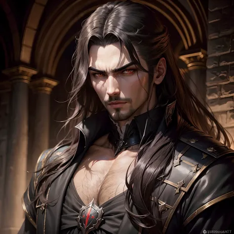 Castlevania Seigneur des ombres seigneur dracul face portrait glowing eyes sexy face super detailed hyper realistic master piece