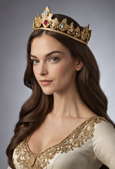 "Crie um personagem cativante que lembre as princesas da Disney, mas com um toque judaico. She is a young Jewish princess who lives in a vibrant and magical kingdom. His appearance is captivating, with stunning hair and a dress that weaves elements of Jewi...