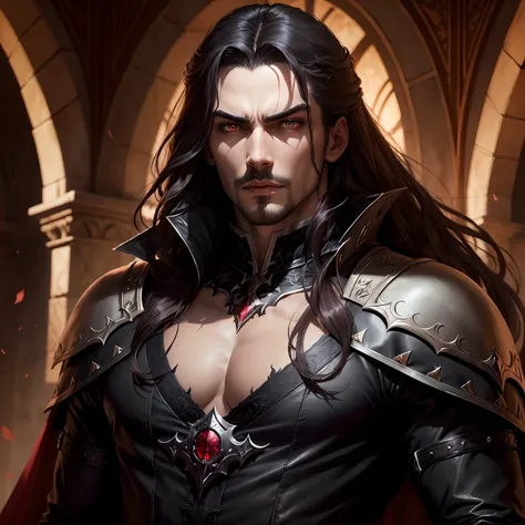 Castlevania Seigneur des ombres seigneur dracul face portrait glowing eyes sexy face super detailed hyper realistic master piece