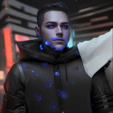 Change background Cyberpunk handsome boy realistic face sk ultra realistic