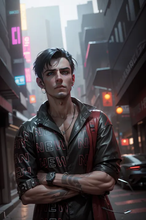 change background cyberpunk handsomeboy, realistica face, 8k, devil realistica,