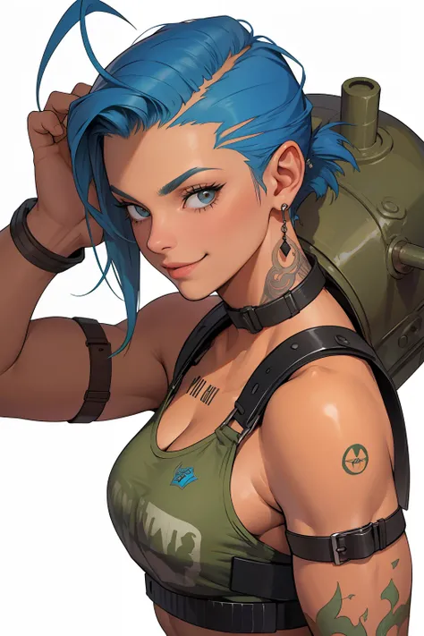 ((( corpo inteiro ))), master part, melhor qualidade, super detalhe, 8k, mulher linda, Tank Girl com cara de maluca, sorriso malicioso , corpo inteiro, cabelo moicano colorido, garota punk, post-apocalyptic world, (( menina do tanque )), Nijistyle, roupas ...