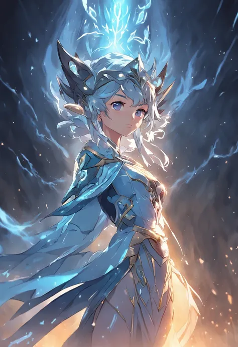 Cor de pele Azul como filme Avatar, Mulher de cabelo branco vestida com um traje com chifres e uma coroa, Rainha do gelo e da tempestade, Feiticeira do Gelo, rainha do gelo, Bruxa Frost Antiga Bonita, Ne zha de smite |, Rainha do Submundo, A Rainha do Gelo...