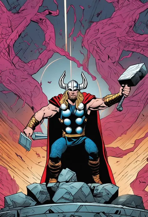 Thor da marvel, empunhando o martelo