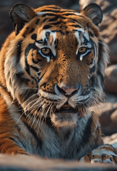 cinematic realistic pictures of tiger,safari, ultra hd, realistic, vivid colors, highly detailed, UHD drawing, pen and ink, perfect composition, beautiful detailed intricate insanely detailed octane render trending on artstation, 8k artistic photography, p...