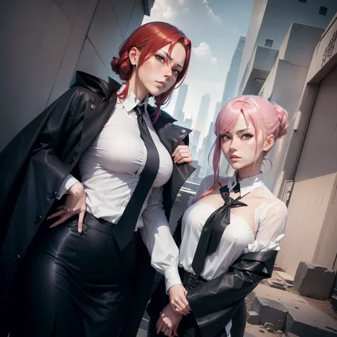 a couple of women standing next to each other, jujutsu kaisen, publicity cosplay, fate zero, ayaka cosplay, arasaka, cosplay, cosplay photo, anime cosplay, elegant glamourous cosplay, by Hiromu Arakawa, full-cosplay, girls frontline, fate/zero, m4 sopmod i...