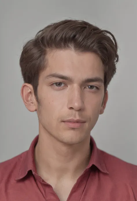 1homem, idade de 20 anos, 8k UHD, DSLR, grain of film, Pintura fotorrealista, em uma sala de estar, ((Auto retrato de rosto frontal)), ((rosto gordo, homem gordo)), ((corte de cabelo raspado lateral)), 24 mm, (((foco nítido:1.5))), (((profundidade de nitid...