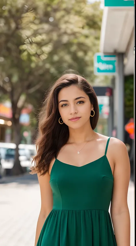 Foto RAW em sequencia, uma foto de uma adolescente 16anos, (((vestindo vestido branco moderno, no shopping em frente a escada rolante))), rosto detalhado, planos de fundo detalhados pouco desfocados, luzes naturais, HDR, foto realista, foto profissional, f...