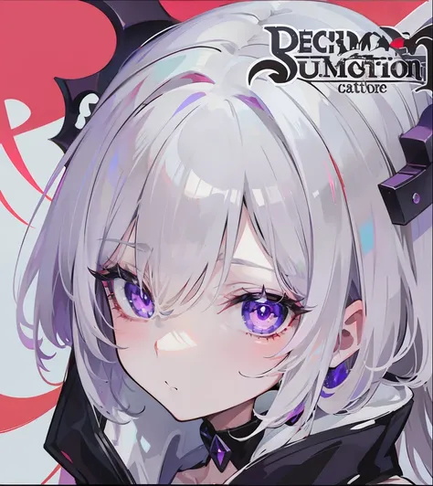 Creamy white hair，Deep purple pupils，Cute and seductive succubus girl