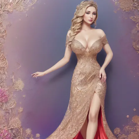 (full body shot)a single East European woman in an elegant dress, luminous design, masterpiece, best quality, extremely detailed 8k, ultra hd, ultra-detailed, highly detailed, highly realistic, (ultra-realistic), hyperrealistic, Real life style, (((top qua...