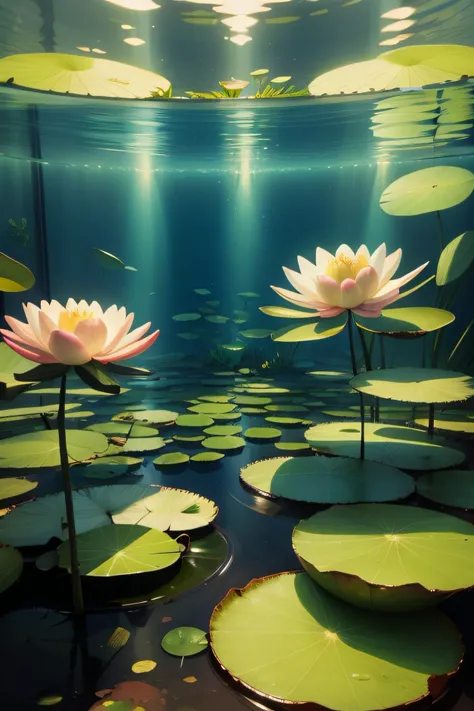 Water lilies farmed in aquariums