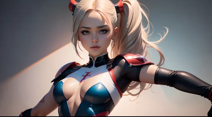 um close up de um personagem de desenho animado segurando um taco de beisebol, arte conceitual inspirada em Ross Tran, trending on pixiv, Arte peluda, Arlequina, de Arlequina, Harley Rainha, trending artgerm, Harley Quinn standing, Retrato de Arlequina, Ro...