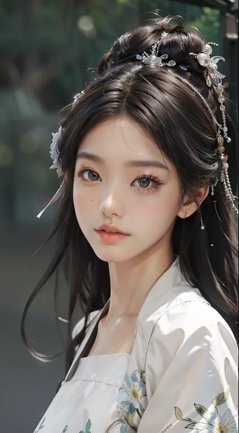 1girll，独奏，（best qualtiy），（tmasterpiece：1.1），（校服：1.4），Black colored eyes，shift dresses，Looking_at_peeping at the viewer，Neck_ribbon，adolable，Clear facial skin，