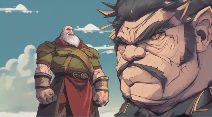 Giant man next to a dwarf