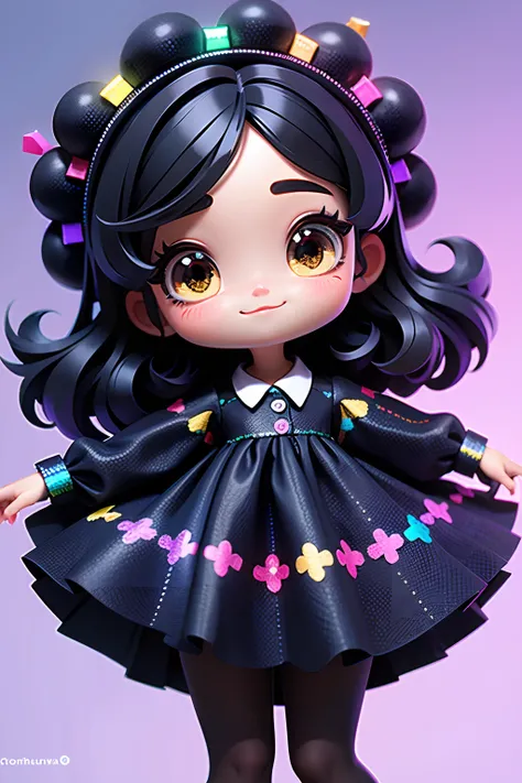 Loli Menina negra , olhos delicados e detalhados, sorriso delicado e detalhados, opalescente, Perolescente, Holographic,  fundo escuro