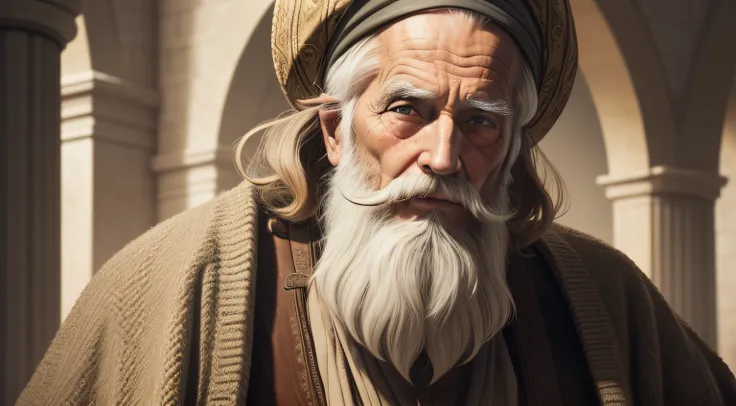 an elderly man with a beard from biblical times