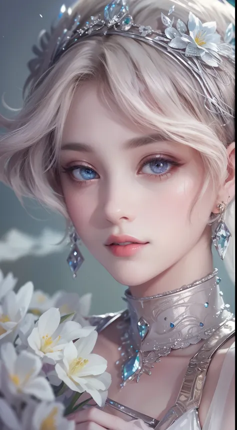 tmasterpiece, Highest high resolution，High-quality content, 8K quality photos with excellent detail, Perfect for presenting dynamic busts of noble maidens, Delicate curves, Bend hair to create gorgeous and intricate fabric textures, Plain purple eyes, Deli...