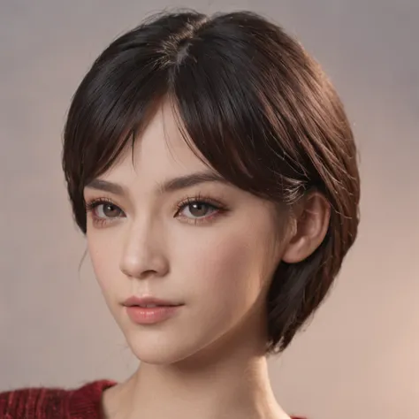 (Masterpiece:1.3), (8K, Photorealistic, RAW photo, Best quality: 1.4), (1boys), Beautiful face, (Realistic face), (Black hair, Short hair:1.3), Nice hairstyle，photorealistic eye，Nice detail eyes，（Realistic skin），Beautiful skins，（Red sweater），absurd res，ent...