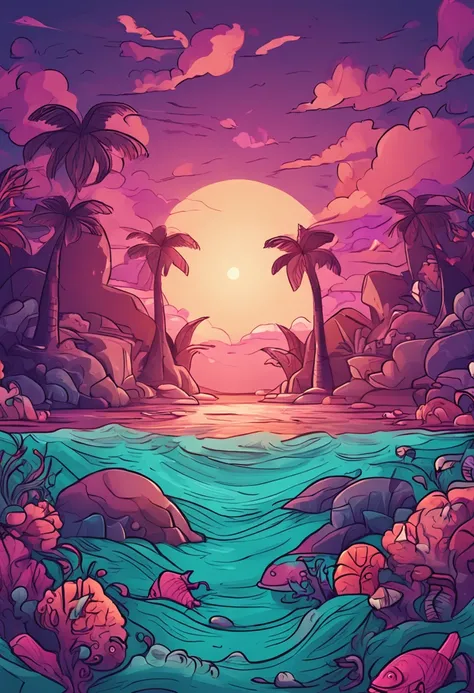 cartoony，Sea background