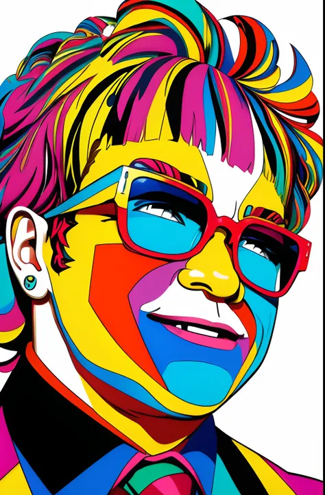 (Elton John  SMILE EDUARDO Kobra ,Romero Brito,The Filling Twins ,multidimensional geometric wall PORTRAIT, arte, Chibi,
Yang08k, lindo, Colouring,
Primary works, qualidade superior, melhor qualidade, Arte Oficial, Beautiful and Aesthetic, 512 mil