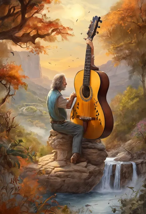 Eric clapton tocando guitarra surrealista, arte digital, art-station, CGSetline por Greg Rutkowski, Directed by: Gustave Dore, Very detailed, 4k, intrincado, Pixiv, Sharp, vibrante, cinemactic, liso, art-station, HDR, octan render,