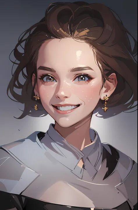 a digital painting of a woman with a smile, beautiful character painting, adorable digital painting, digital character painting, beautiful digital illustration, cgsociety portrait, stunning digital illustration, detailed digital painting, beautiful digital...