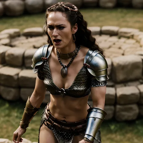 ((masterpiece, Best Quality)), 32K HDR, hight resolution, (Detailed face:1.15, Detailed texture:1.1), finely detailed skin, Sharp Focus, (Perfect slim body:1.1), (Cinematic lighting), Soft lighting, Dynamic Angle, 1girl in, (Princess Gorgo, movie 300-SMF),...
