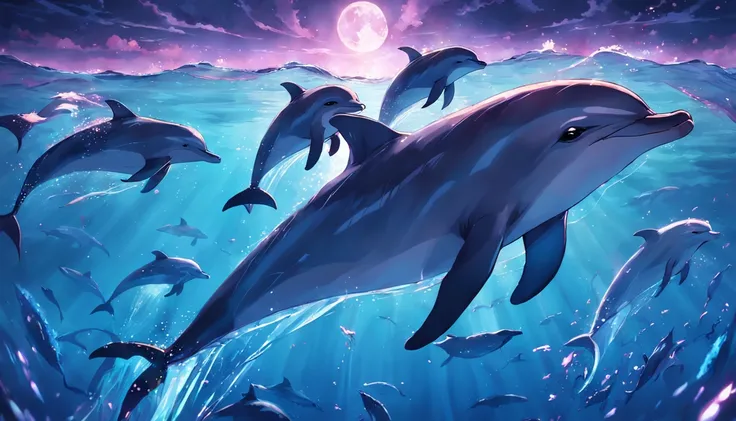 Glowing dolphins