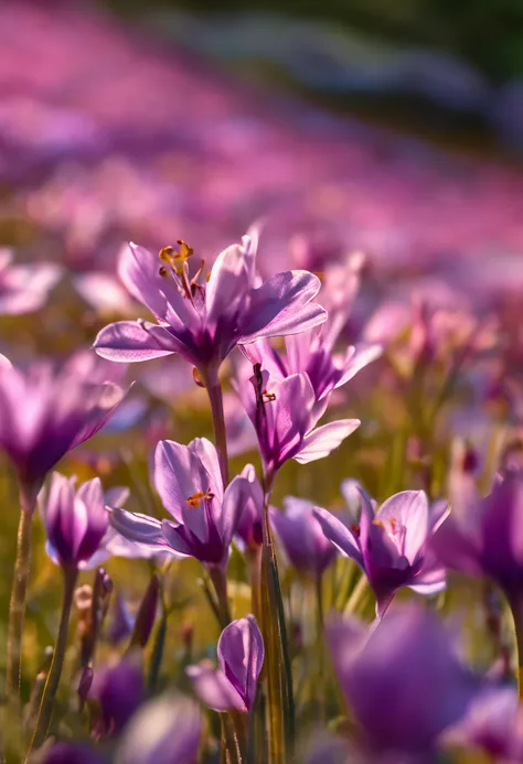 flor Hiper Realista, primavera, transparente, cintilante, cintilante, shining, colorido, magic photography, lighting dramatic, Foto realism, ultra-detalhado, 4k, de Flores, reflexos impressionantes, os melhores reflexos de todos os tempos., profundidade de...