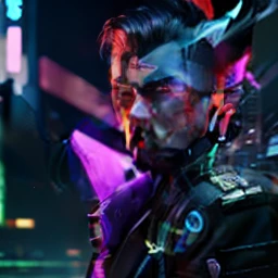 Change background cyberpunk handsome boy. Realistic face, 8k, ultra realistic