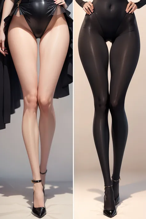 "Black silk tall and beautiful legs"。