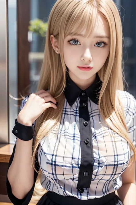 portlate、School Uniforms、bright expression、poneyTail、Young shiny shiny white shiny skin、Best Looks、Blonde reflected light、Platinum blonde hair with dazzling highlights、shiny light hair,、Silky straight hair、Beautiful bangs that shine、Glowing crystal clear a...