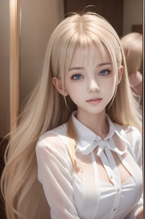 ortlate、School Uniforms、bright expression、poneyTail、Young shiny shiny white shiny skin、Best Looks、Blonde reflected light、Platinum blonde hair with dazzling highlights、shiny light hair,、Super long silky straight hair、Beautiful bangs that shine、Glowing cryst...