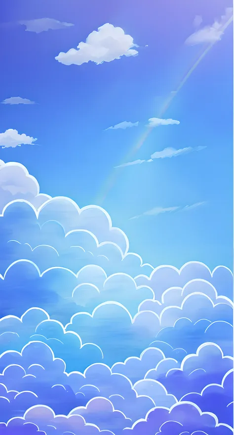 There is a picture of the sky with clouds and rainbows, luminous sky heaven background, Anime Cloud, beautifull puffy clouds. anime big breast, Cloud background, clouds background, background heavenly sky, paradise background, Sky background, Cloudy backgr...