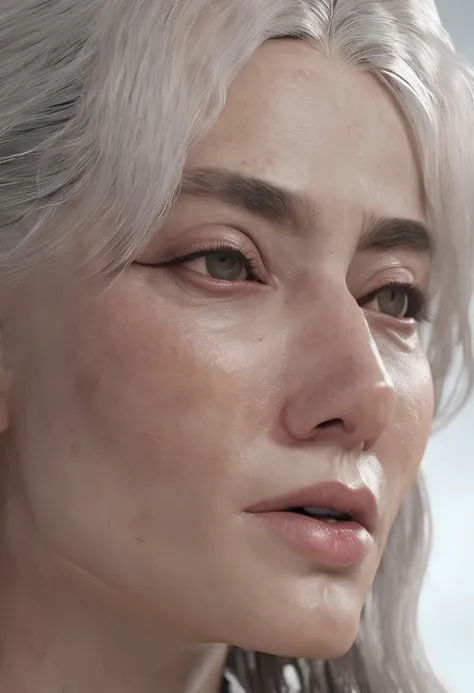 There was a man with his eyes closed， Makeup. illusory engine, trending at cgstation, 8K highly detailed face, yanjun cheng, highly detailed realistic face, ultra high detail ultra realism, human realistic face, by Russell Dongjun Lu