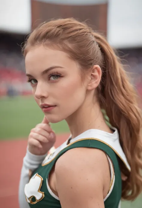 1girl, cheerleader, Stadium Background