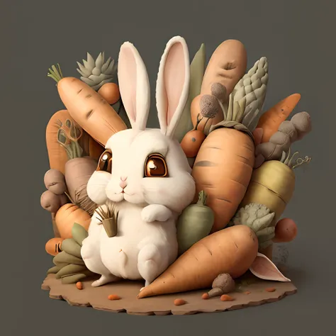 The rabbit consists of carrots