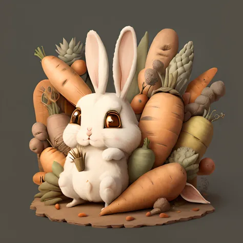 The rabbit consists of carrots