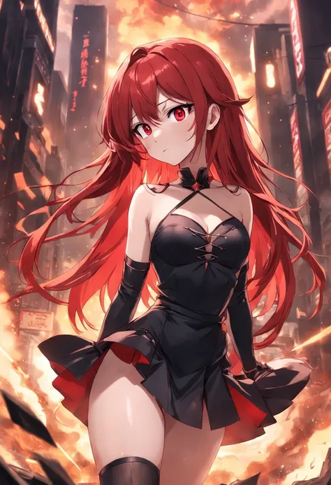 Du Rose，One of the heroines of the anime Ultra Seminary：Black silk long leg short skirt high heel，Red long-haired，Bare waist and low cut，Smoky makeup。[3] Rose is tall，Beautiful looks，Her fiery red hair adds a bit of exoticism。I also like to wear a red and ...