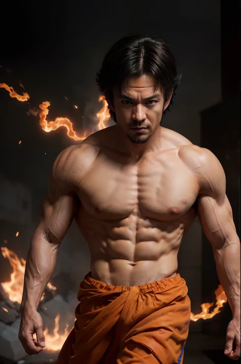 Hyper Realistic Photograph Goku, 64k, Masterpiece, ULTRAHD, Ridley Scott