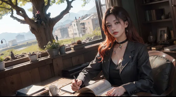 (realisitic,Photorealsitic:1.4),(1 beauty:1.3),(beautiful countenance:1.5),Detailed shiny skin,A detailed eye,Precise hands and fingers,8K HDR, , ​masterpiece, (Dynamic Angle Video),电影灯光, Finely drawn backgrounds,(Decadent,battle field,scientific fiction,m...