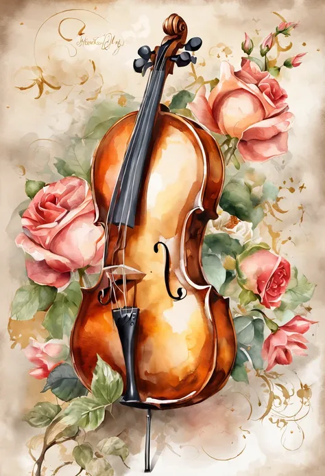 (absurdres, highres, ultra detailed), an ornate Violin, roses, pearls, gold, diamonds, Ultra photo realism, super-fine, 8K,Premium wallpapers，Highest image quality，3D,C4D,Master masterpieces，octane rendering