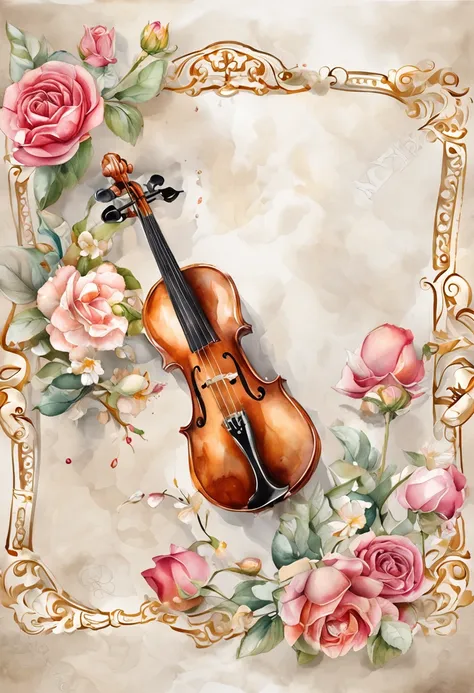 (absurdres, highres, ultra detailed), an ornate Violin, roses, pearls, gold, diamonds, Ultra photo realism, super-fine, 8K,Premium wallpapers，Highest image quality，3D,C4D,Master masterpieces，octane rendering