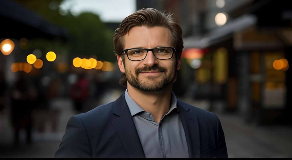 instagram photo, closeup face photo, a man in a suit and glasses standing on a street, yann blomquist, by Jens Søndergaard, headshot portrait, man with glasses, raphael lecoste, by Mathias Kollros, markus gunnar, kai vermehr, professional profile photo, ou...