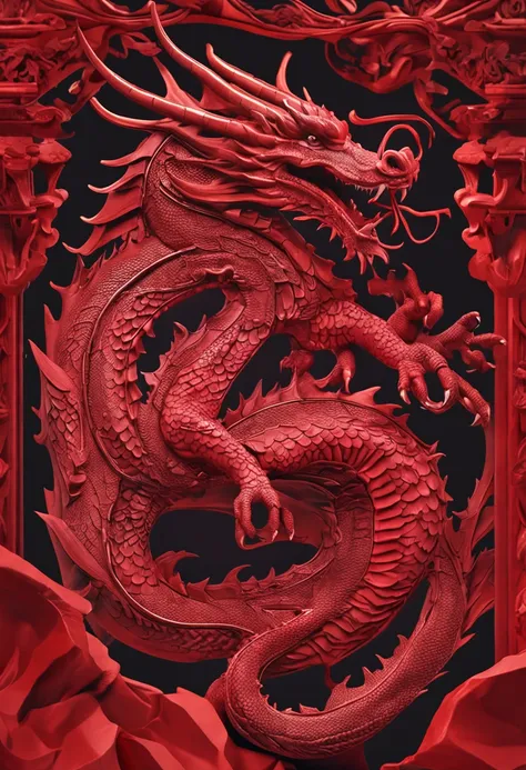 best quality, a stunning artwork of a beautiful red dragon, intricately detailed, (best shadow), elegant, volumetric lighting