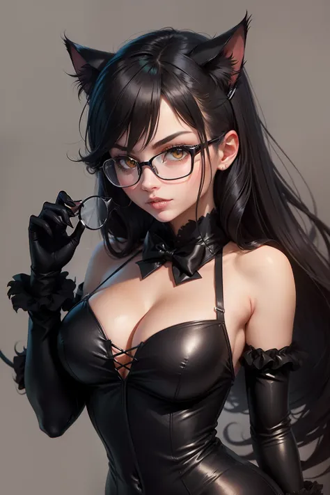 icons：Black cat with glasses　animesque