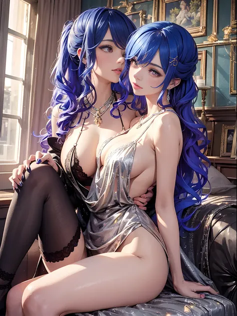 30
（Enrich the picture，Masterpiece level quality）Beautiful 8K CG artwork，Goddess-like posture，Sitting in the cabin of an airplane，Postural exercises，Slim and soft，Translucent skin，blue hairs、The beauty of extra-long hair, Super Long Straight Hair，The skin ...