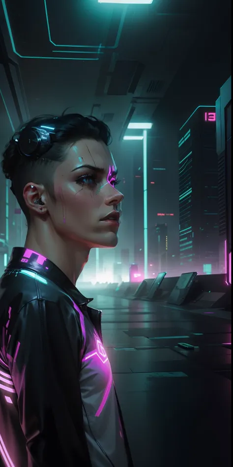 Change background cyber punk. Face no change